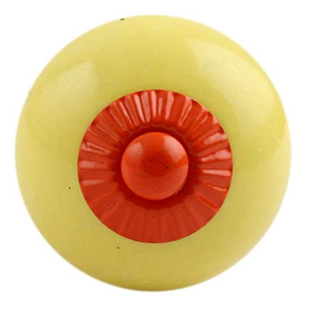 Solid Yellow Orange Fitting Ceramic Knob